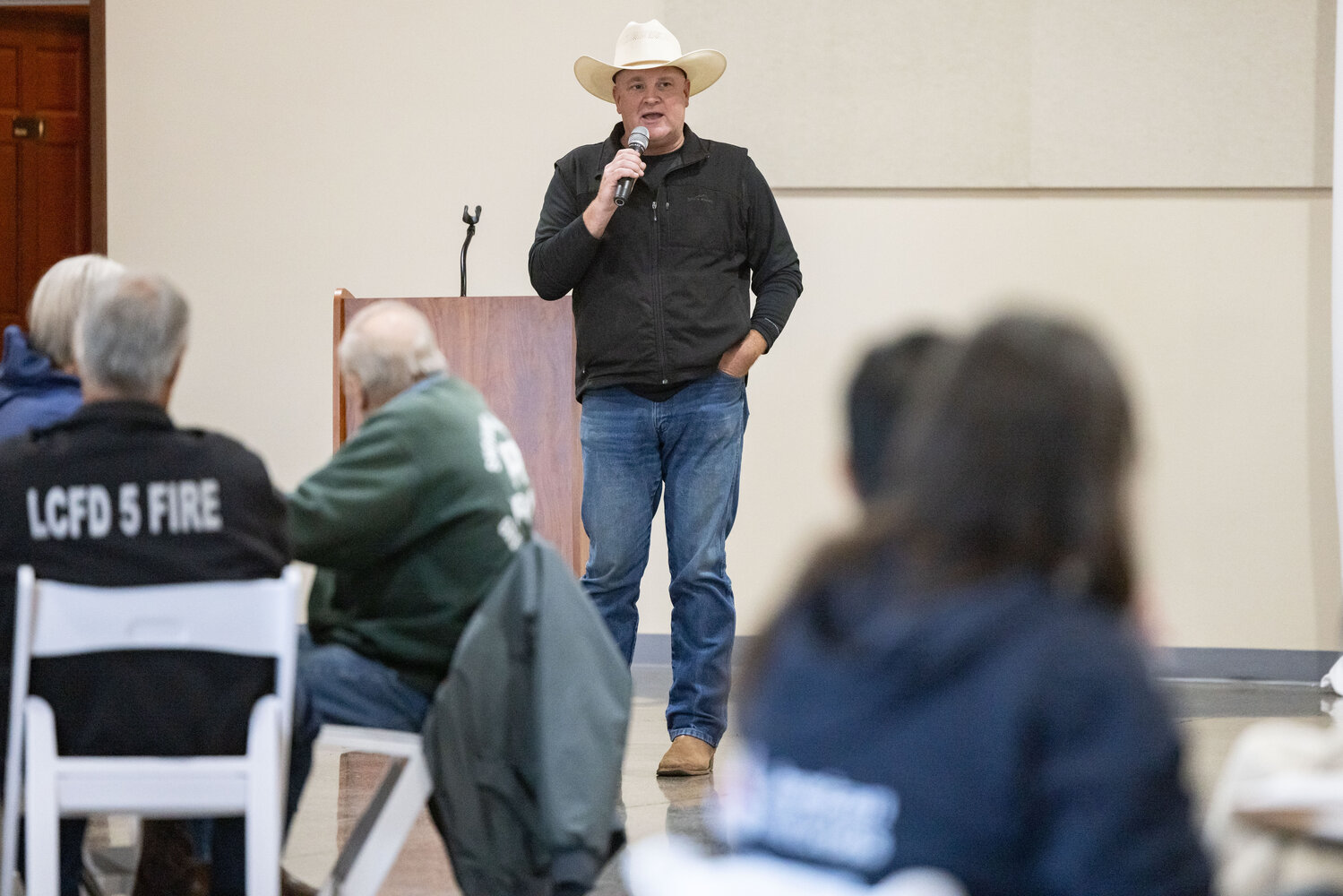 Scott Brummer at a community meeting